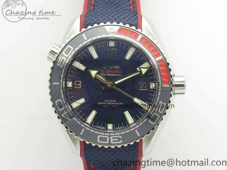 0125 Planet Ocean “Pyeongchang 2018” 43.5mm SS OMF 1:1 Best Edition Blue Dial On Nylon Strap A Soft 8082